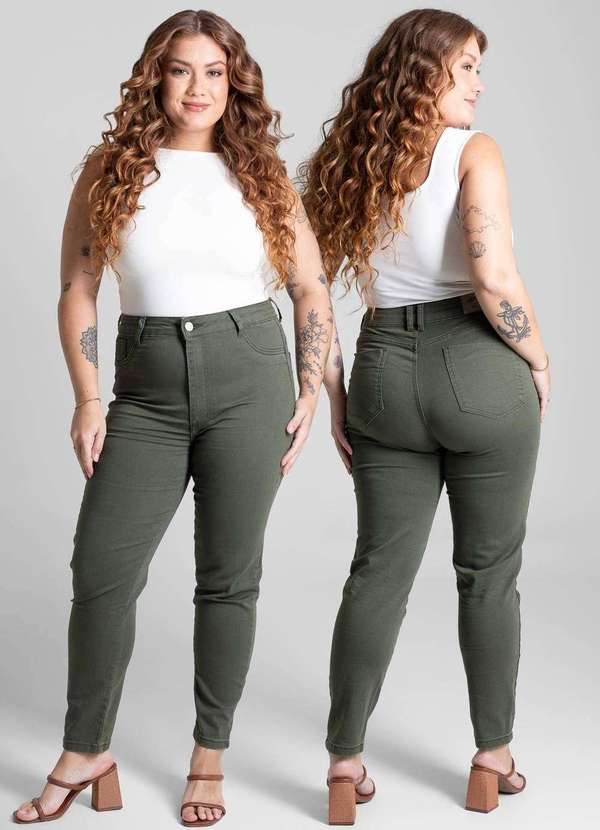 Sawary - Calça Sarja Sawary Plus Size - 282071 Verde 6