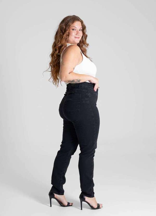 Sawary - Calça Sarja Sawary Plus Size Levanta Bumbum - 280808 Preto 5