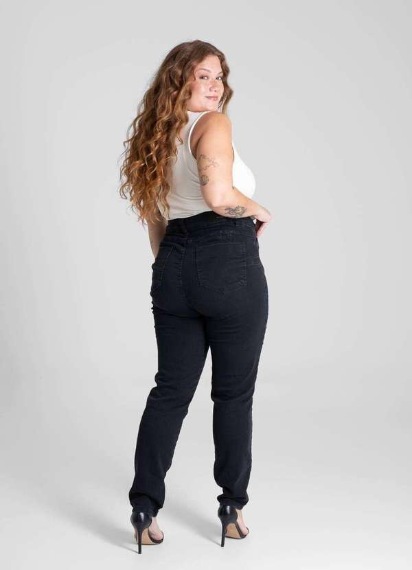 Sawary - Calça Sarja Sawary Plus Size Levanta Bumbum - 280808 Preto 4