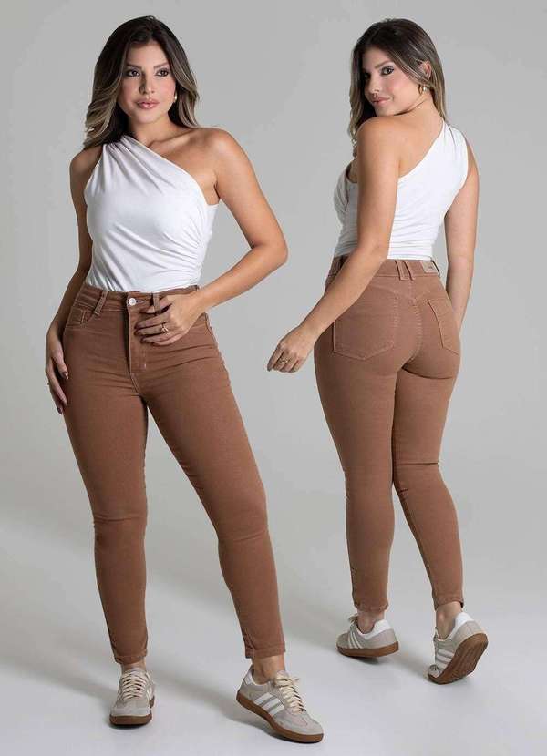 Sawary - Calça Sarja Sawary Push Up - 279909 Marrom 6