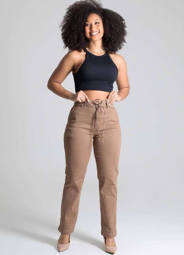 Sawary - Calça Sarja Sawary Reta - 277705 Marrom 2