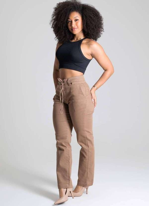 Sawary - Calça Sarja Sawary Reta - 277705 Marrom 4