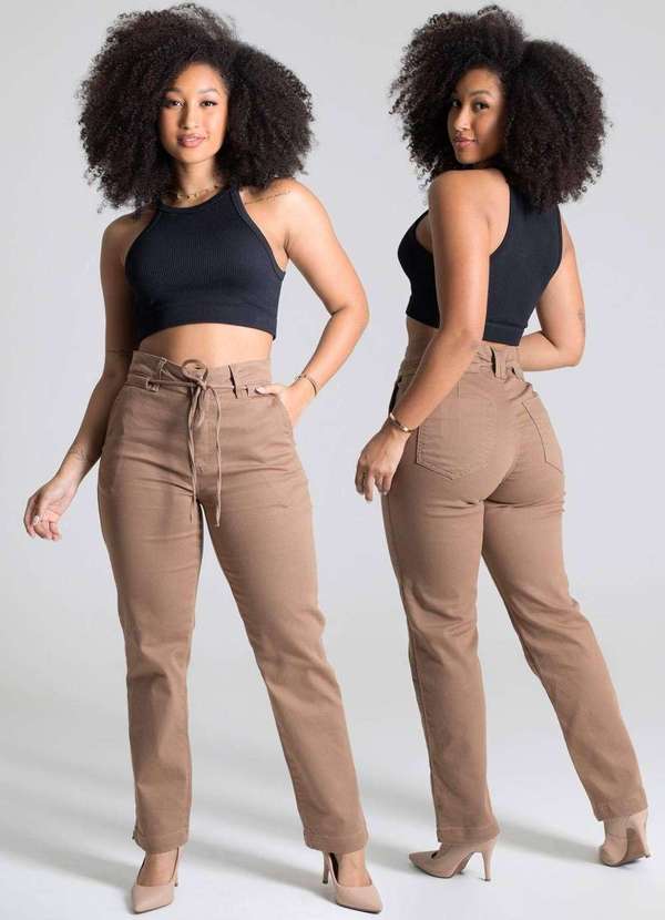 Sawary - Calça Sarja Sawary Reta - 277705 Marrom 7