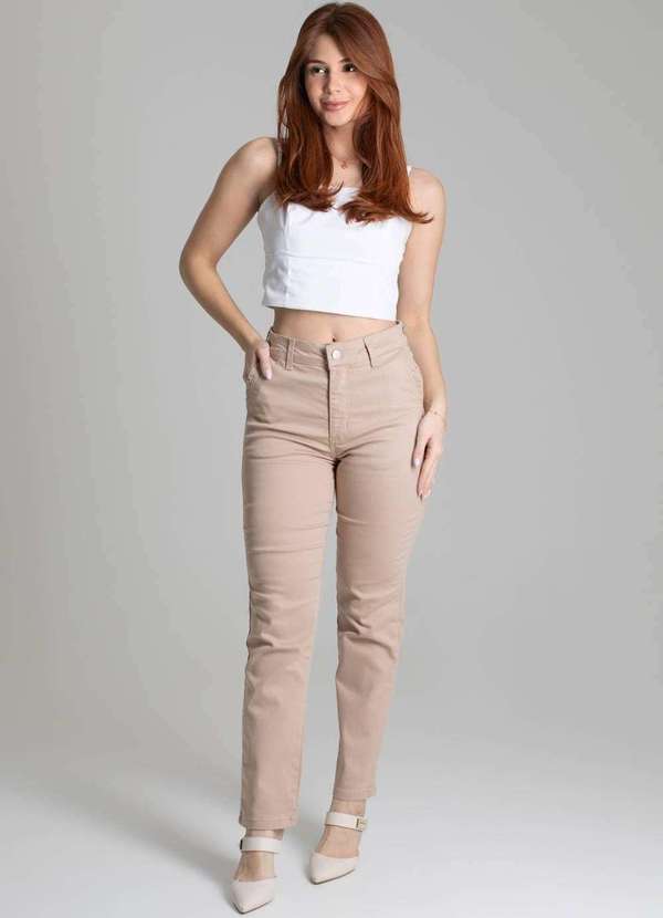 Sawary - Calça Sarja Sawary Reta - 277996 Bege 2