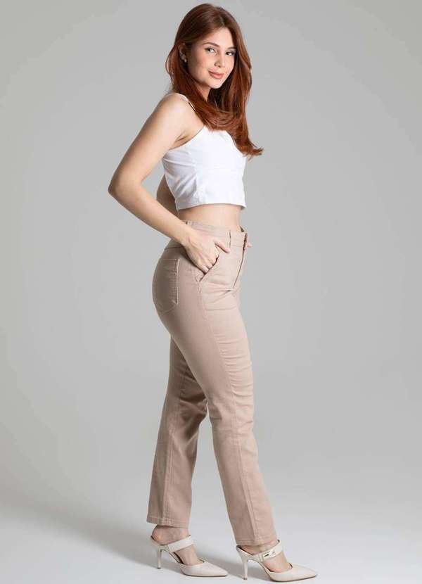 Sawary - Calça Sarja Sawary Reta - 277996 Bege 3