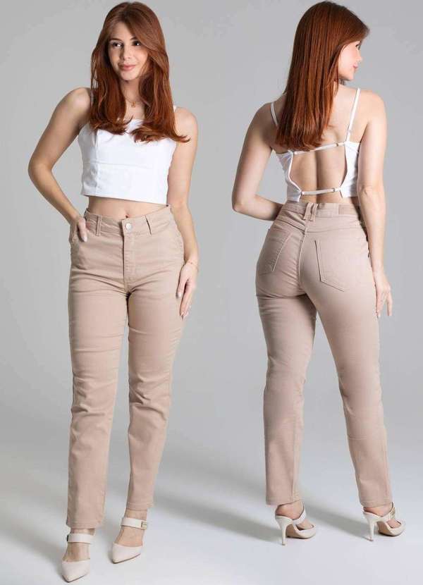 Sawary - Calça Sarja Sawary Reta - 277996 Bege 6