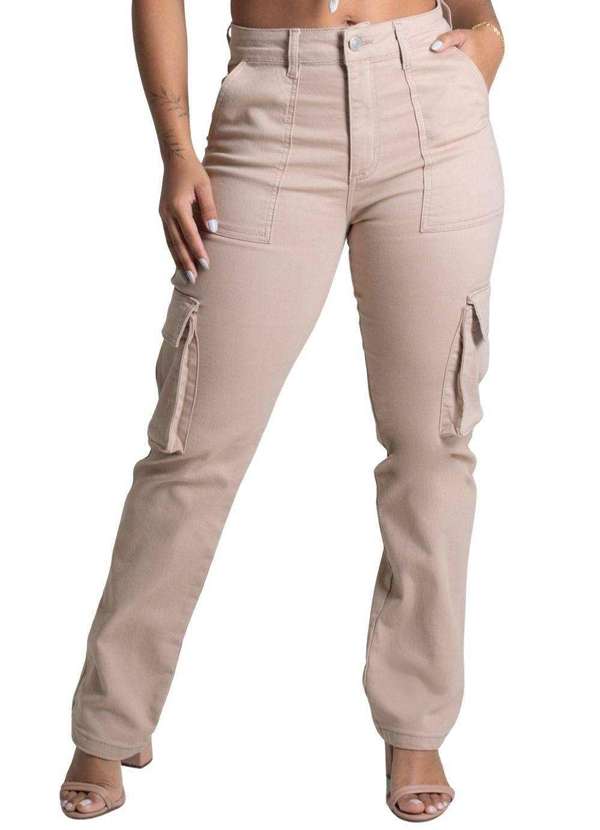 Sawary - Calça Sarja Sawary Reta - 278074 Bege