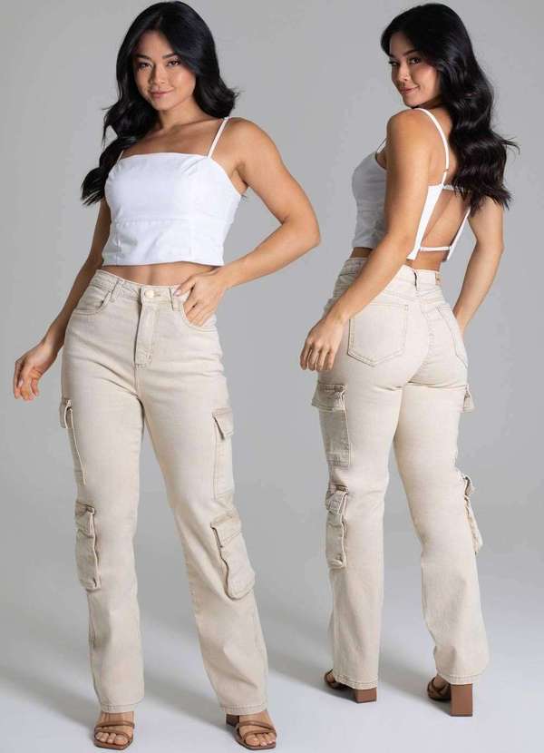 Sawary - Calça Sarja Sawary Reta - 278271 Bege 6