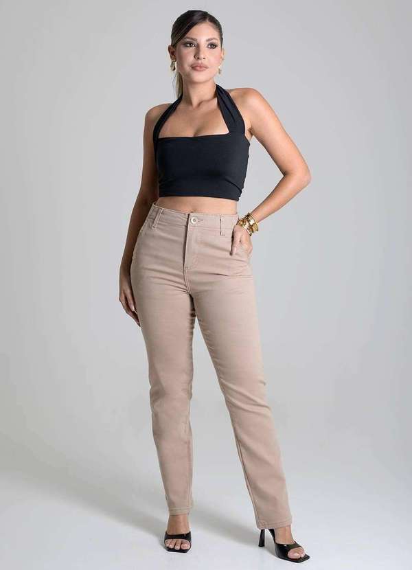 Sawary - Calça Sarja Sawary Reta - 278759 Bege 2