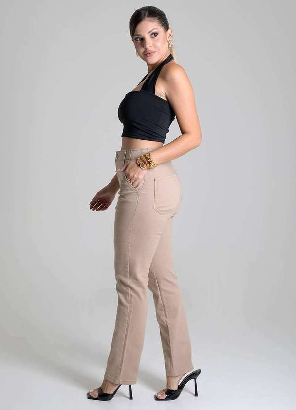 Sawary - Calça Sarja Sawary Reta - 278759 Bege 3