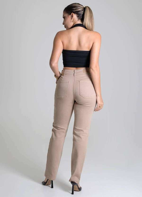 Sawary - Calça Sarja Sawary Reta - 278759 Bege 4