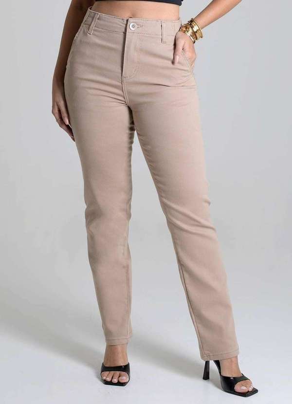 Sawary - Calça Sarja Sawary Reta - 278759 Bege 5