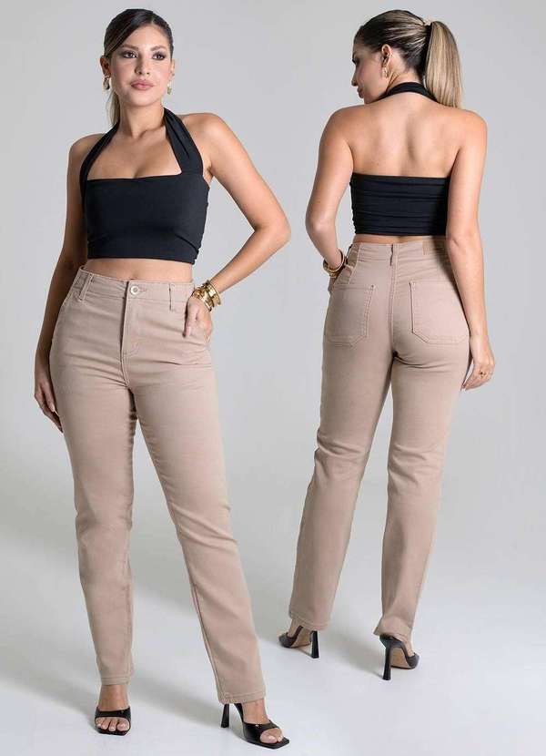 Sawary - Calça Sarja Sawary Reta - 278759 Bege 6