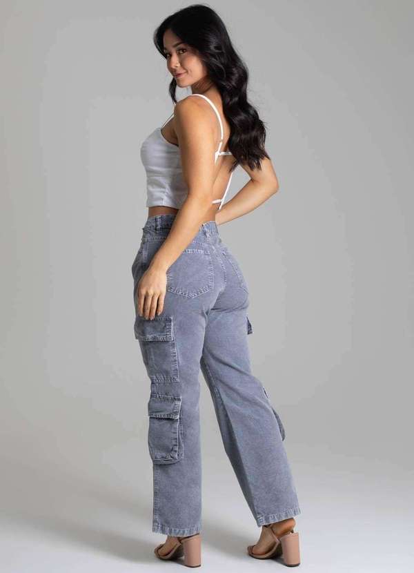 Sawary - Calça Sarja Sawary Reta - 278902 Cinza 4