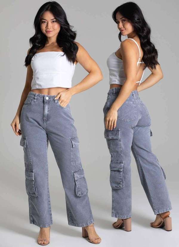 Sawary - Calça Sarja Sawary Reta - 278902 Cinza 6