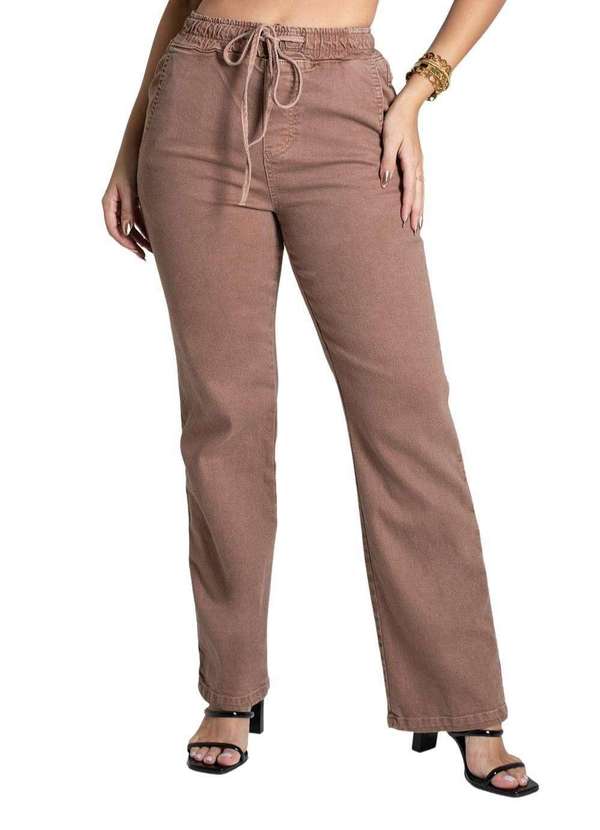 Sawary - Calça Sarja Sawary Reta - 279570 Bege