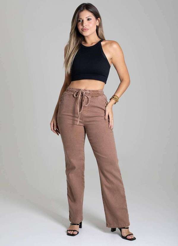 Sawary - Calça Sarja Sawary Reta - 279570 Bege 2