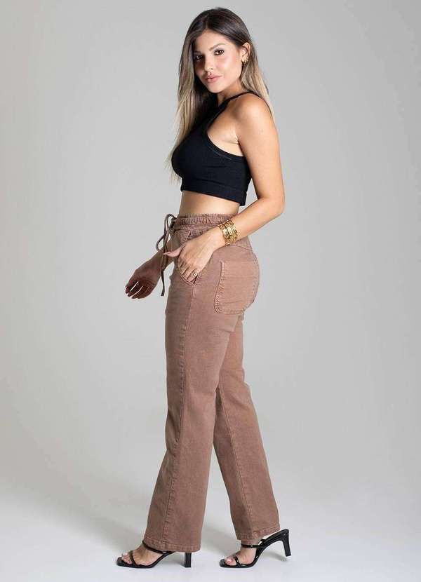 Sawary - Calça Sarja Sawary Reta - 279570 Bege 3