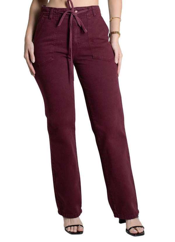 Sawary - Calça Sarja Sawary Reta - 279652 Vermelho