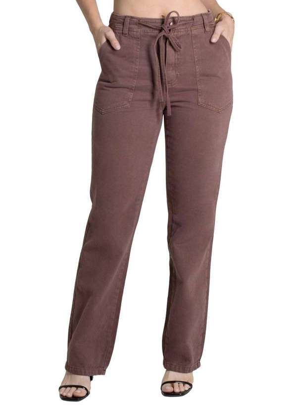 Sawary - Calça Sarja Sawary Reta - 279653 Bege