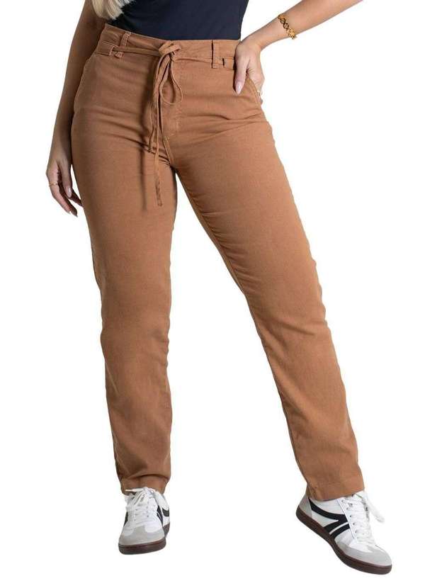 Sawary - Calça Sarja Sawary Reta - 279673 Bege