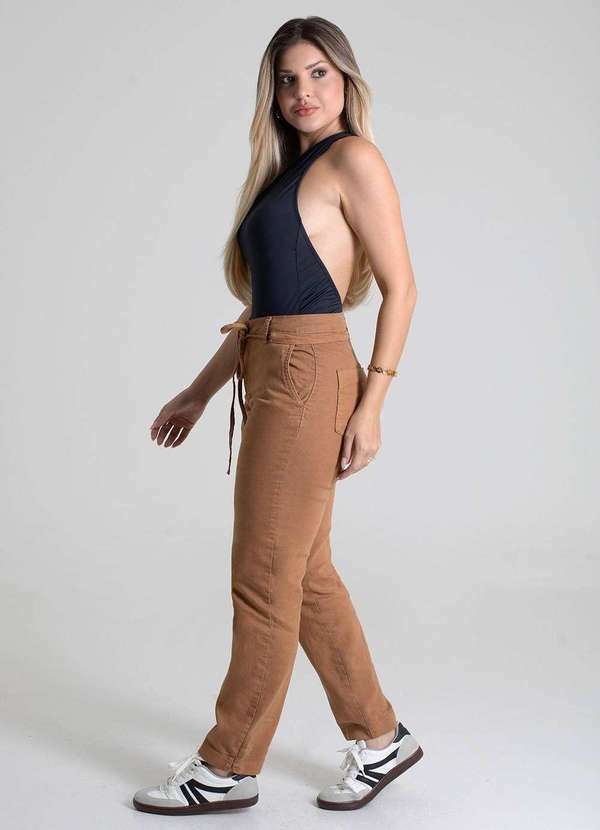 Sawary - Calça Sarja Sawary Reta - 279673 Bege 3