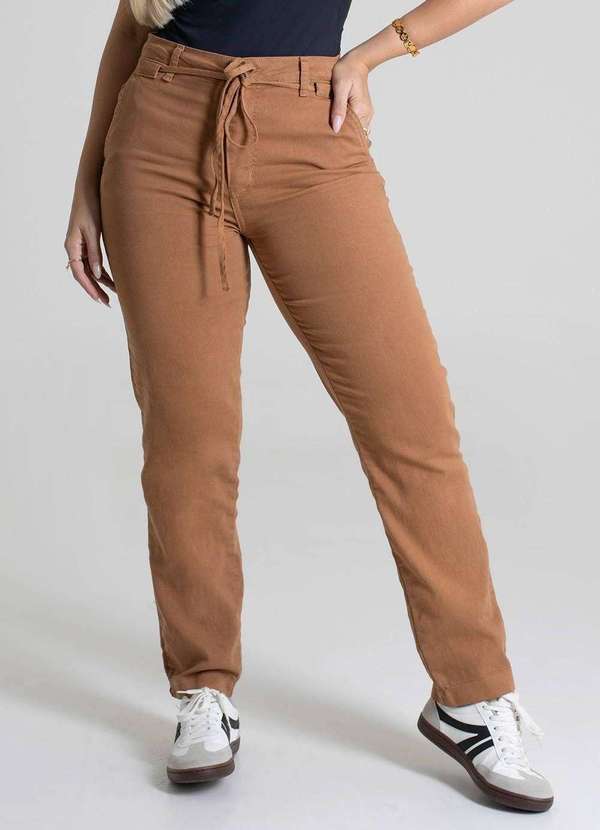 Sawary - Calça Sarja Sawary Reta - 279673 Bege 5