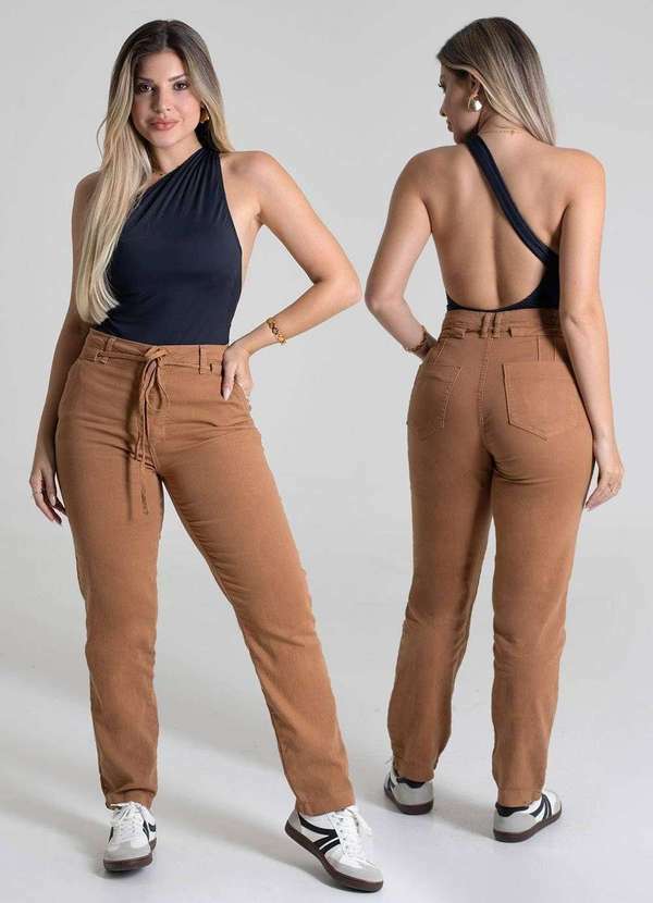 Sawary - Calça Sarja Sawary Reta - 279673 Bege 6