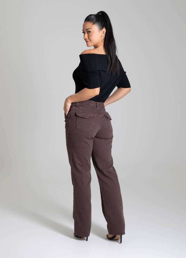 Sawary - Calça Sarja Sawary Reta - 280534 Marrom 4