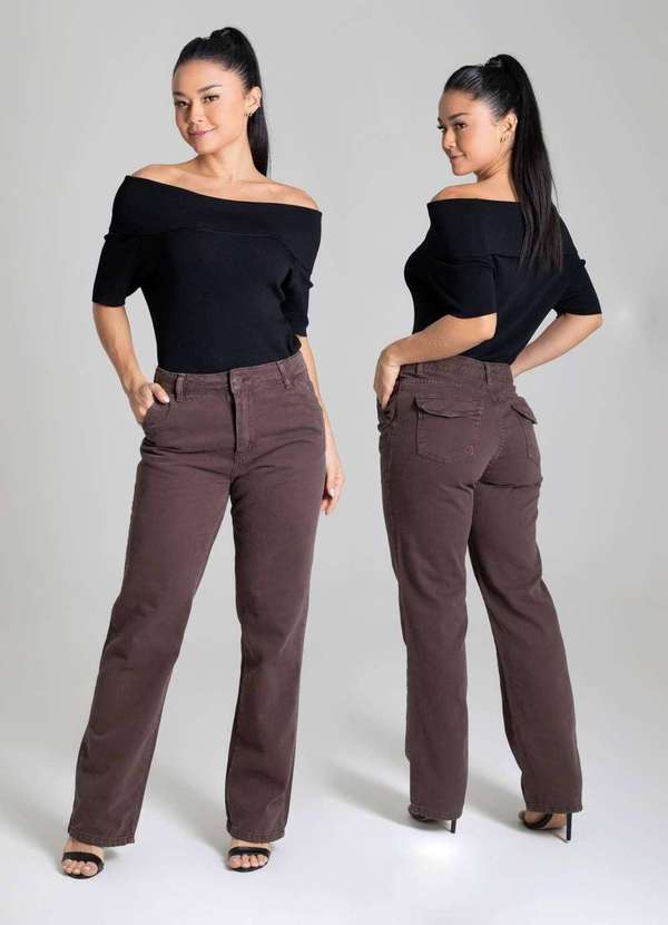 Sawary - Calça Sarja Sawary Reta - 280534 Marrom 6