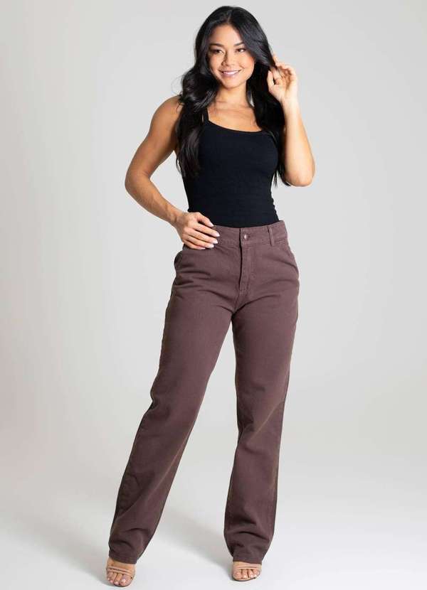 Sawary - Calça Sarja Sawary Reta - 280594 Marrom 2