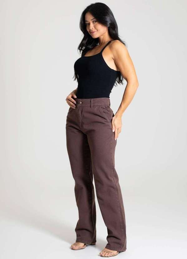 Sawary - Calça Sarja Sawary Reta - 280594 Marrom 4