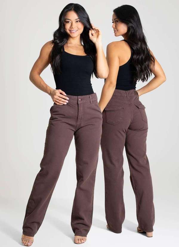 Sawary - Calça Sarja Sawary Reta - 280594 Marrom 5