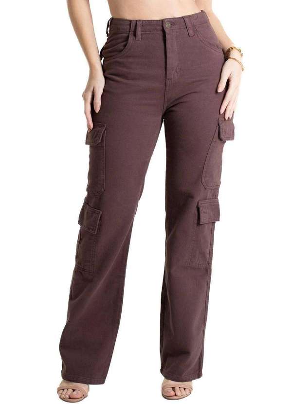 Sawary - Calça Sarja Sawary Reta - 280798 Marrom