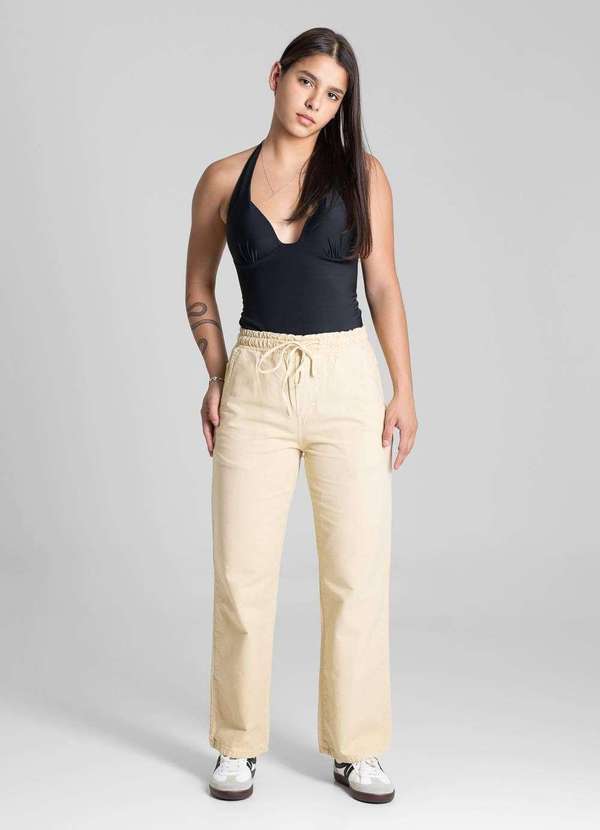 Sawary - Calça Sarja Sawary Reta - 281433 Amarelo 2