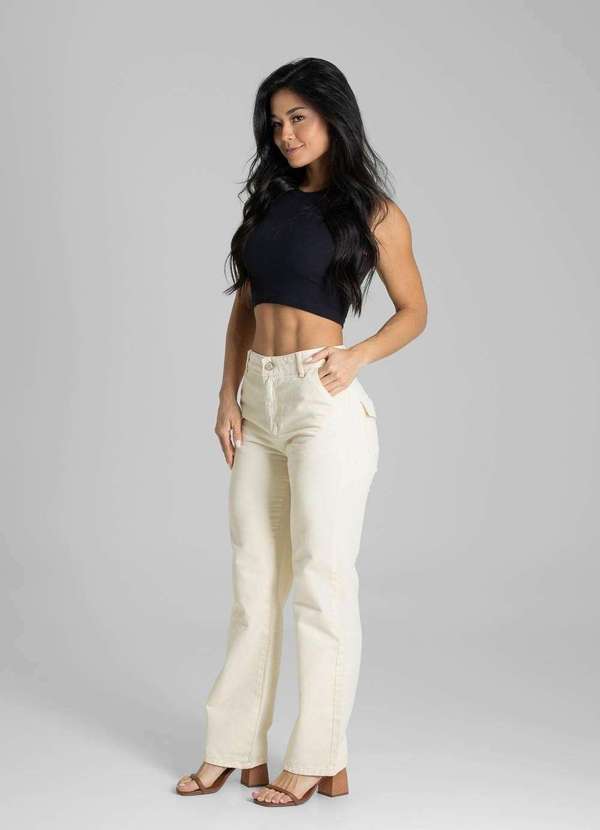 Sawary - Calça Sarja Sawary Reta - 281488 Amarelo 3