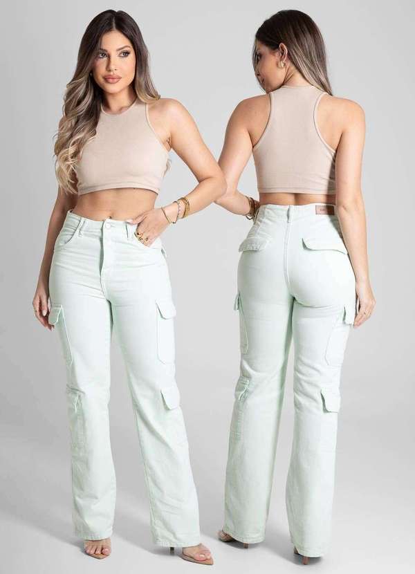 Sawary - Calça Sarja Sawary Reta - 281968 Verde 6