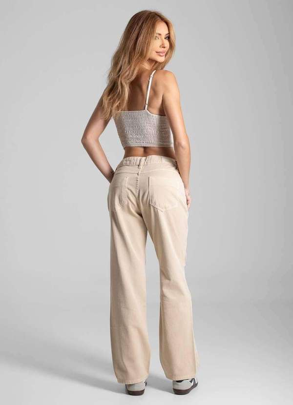 Sawary - Calça Sarja Sawary Reta - 282131 Bege 4