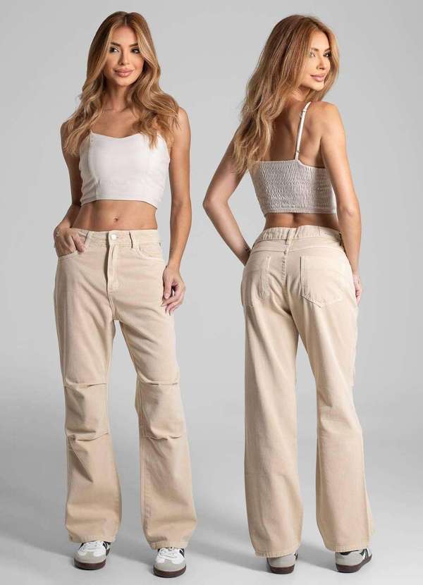 Sawary - Calça Sarja Sawary Reta - 282131 Bege 6