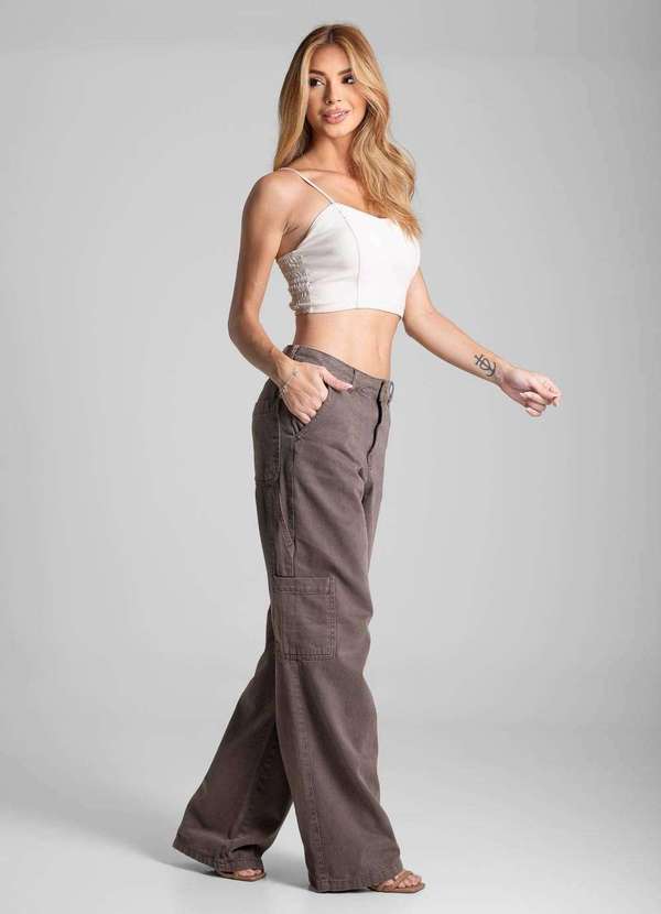 Sawary - Calça Sarja Sawary Reta - 282663 Marrom 3