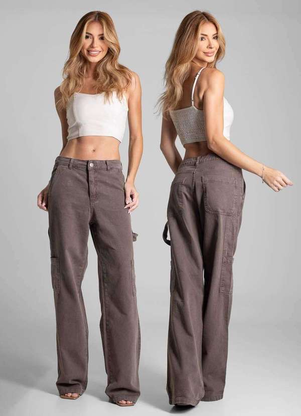 Sawary - Calça Sarja Sawary Reta - 282663 Marrom 6