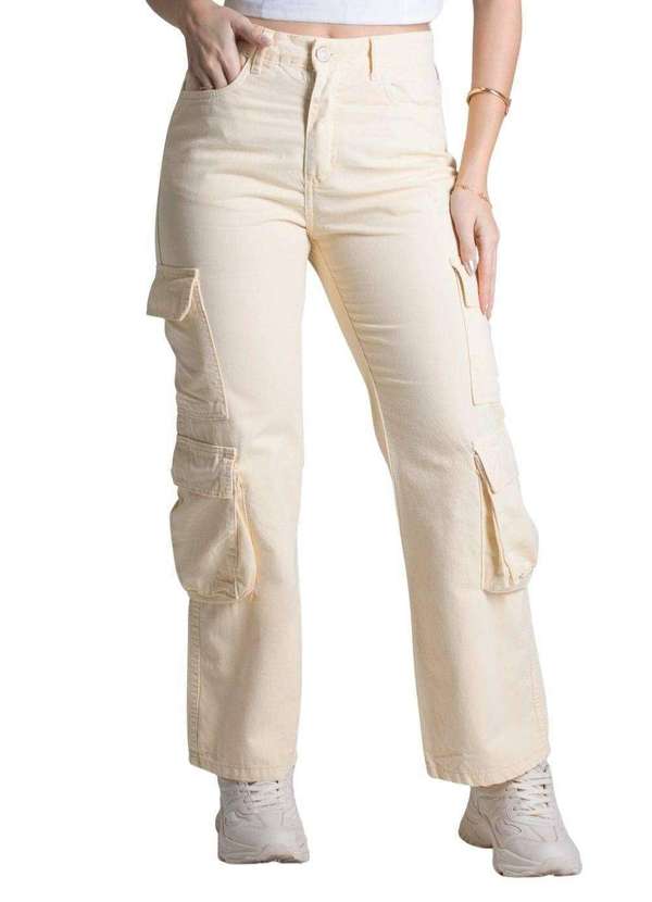 Sawary - Calça Sarja Sawary Reta - 278225 Amarelo