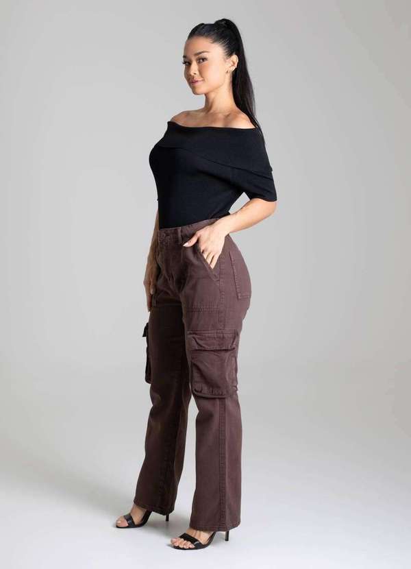 Sawary - Calça Sarja Sawary Reta Petit - 280527 Marrom 3