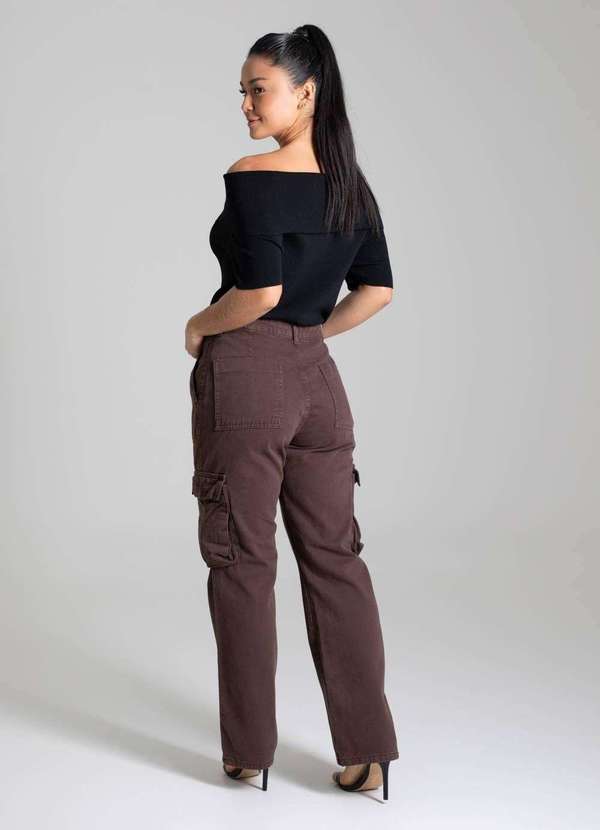 Sawary - Calça Sarja Sawary Reta Petit - 280527 Marrom 4