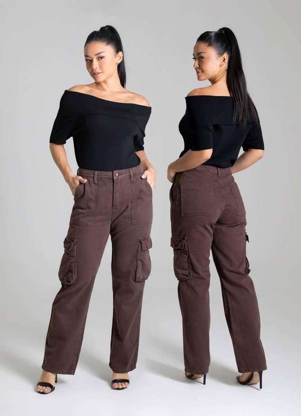 Sawary - Calça Sarja Sawary Reta Petit - 280527 Marrom 6