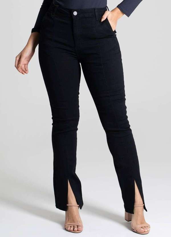 Sawary - Calça Sarja Sawary Reta Preto 5