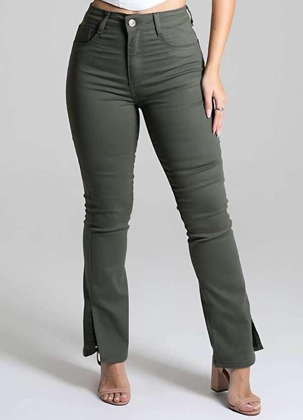 Sawary - Calça Sarja Sawary Reta Verde 5