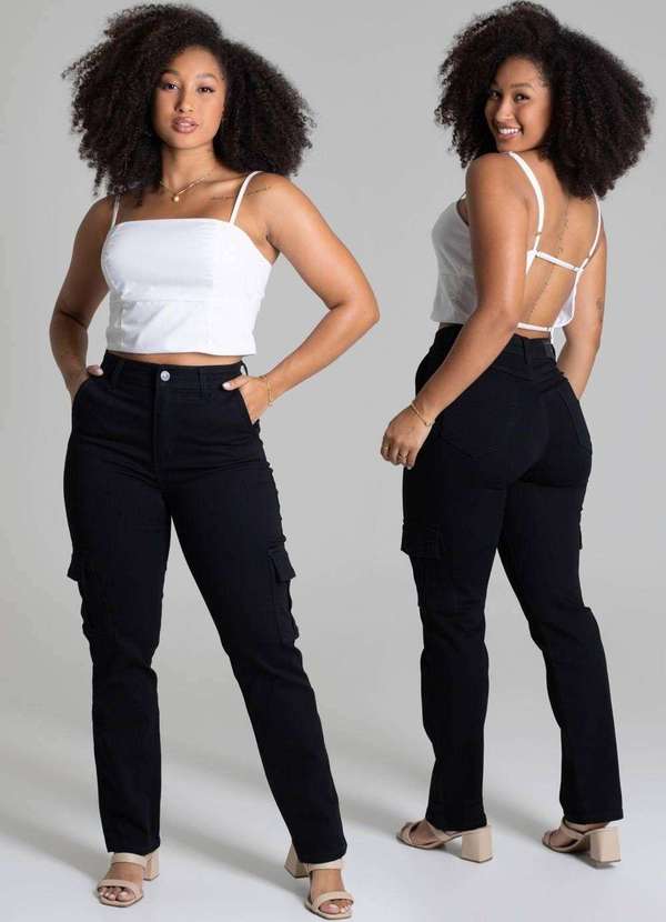 Sawary - Calça Sarja Sawary Reta - 278719 Preto 8