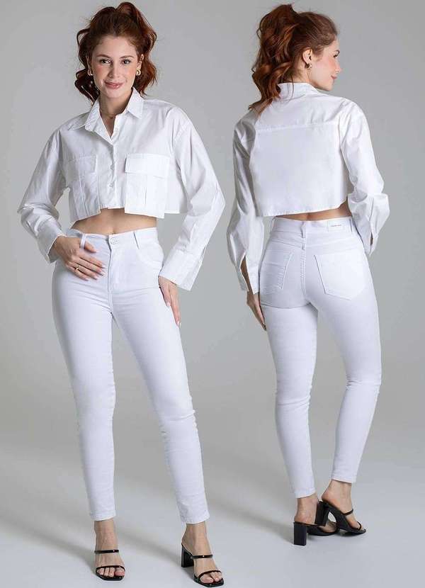 Sawary - Calça Sarja Sawary Skinny - 279104 Branco 6