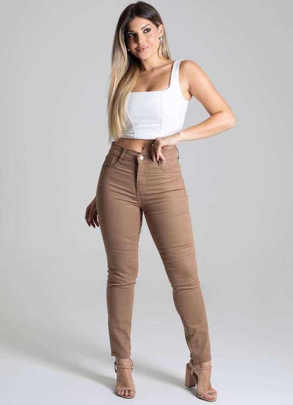 Sawary - Calça Sarja Sawary Skinny - 277092 Bege 2